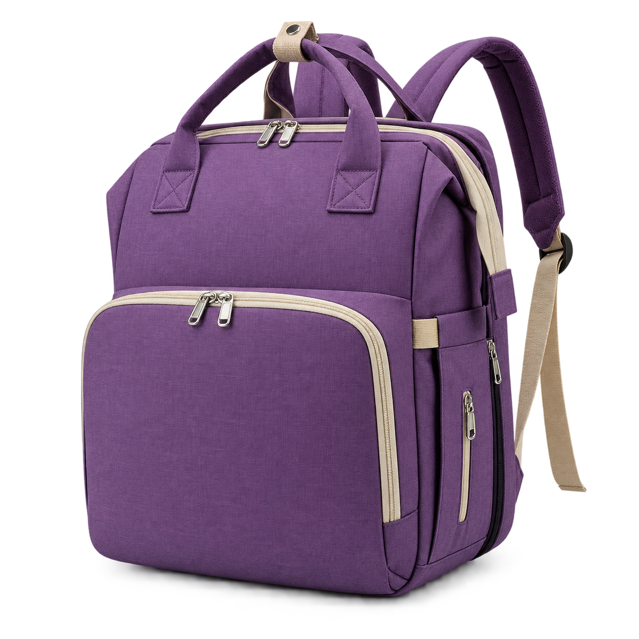 Le Signature, sac à langer avec matelas à langer intégré Vadrouille, coloris violet